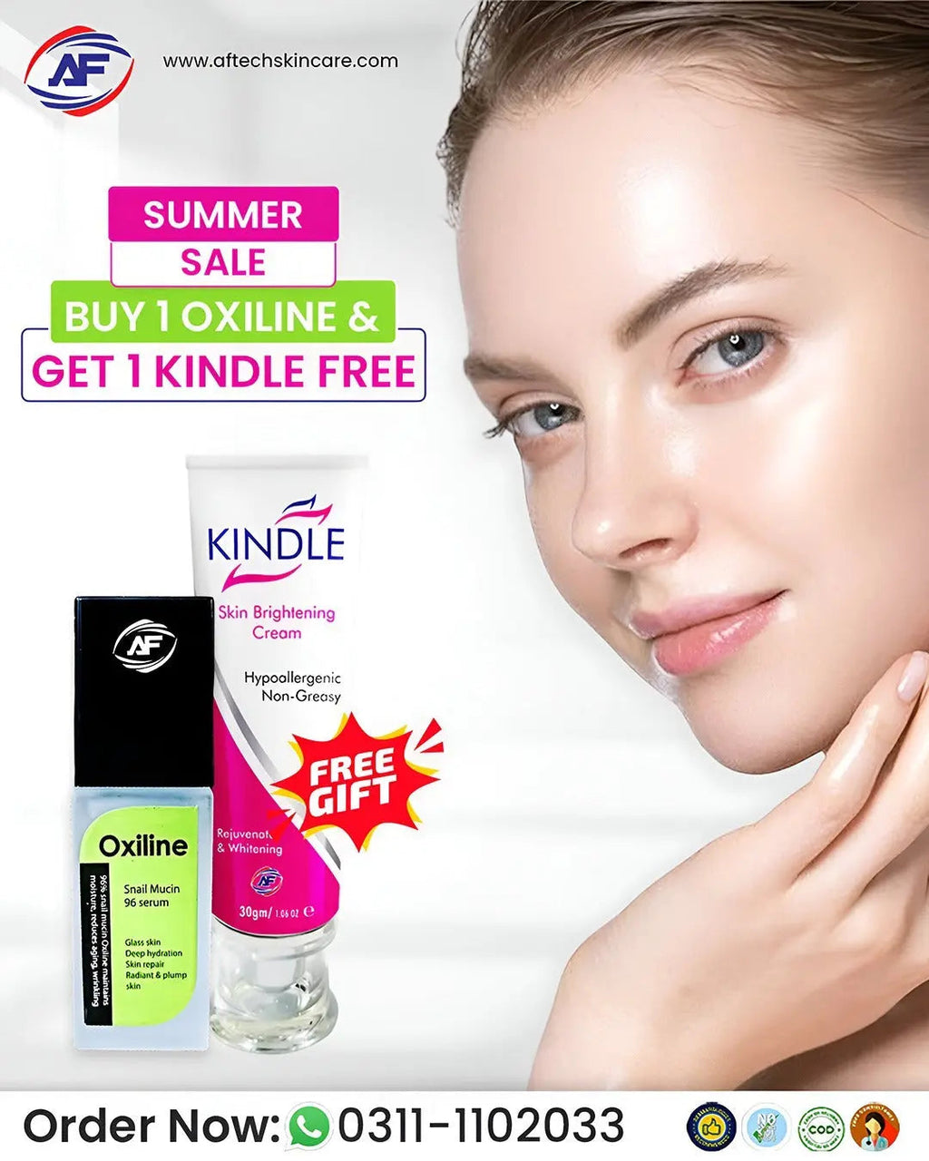 Oxiline Snail Mucin 96 Serum with free Kindle Cream (Limited Time Offer)